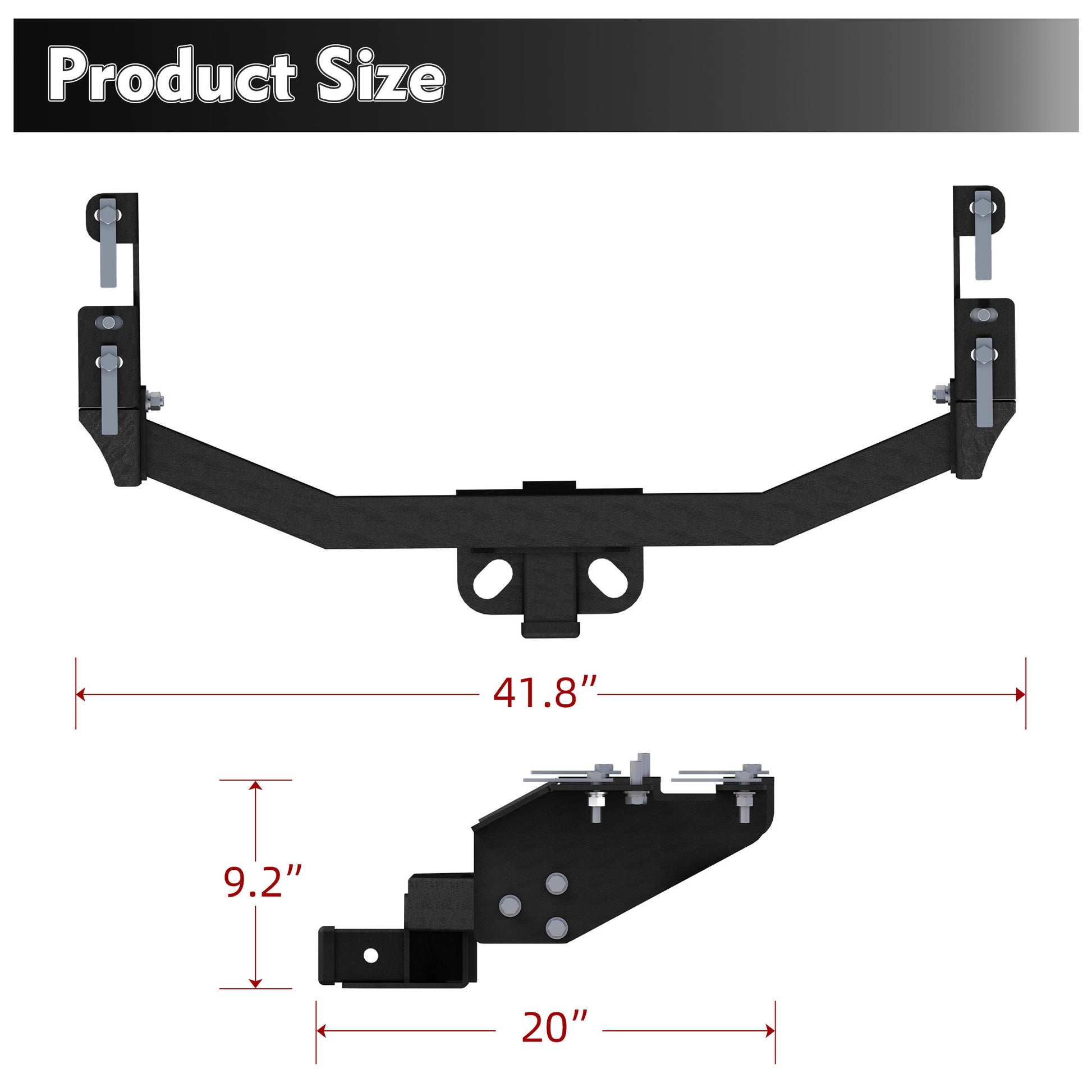 For 2014-2018 Chevrolet Silverado 1500 All Styles / GMC Sierra 1500 All Styles Rear tow bar image 3