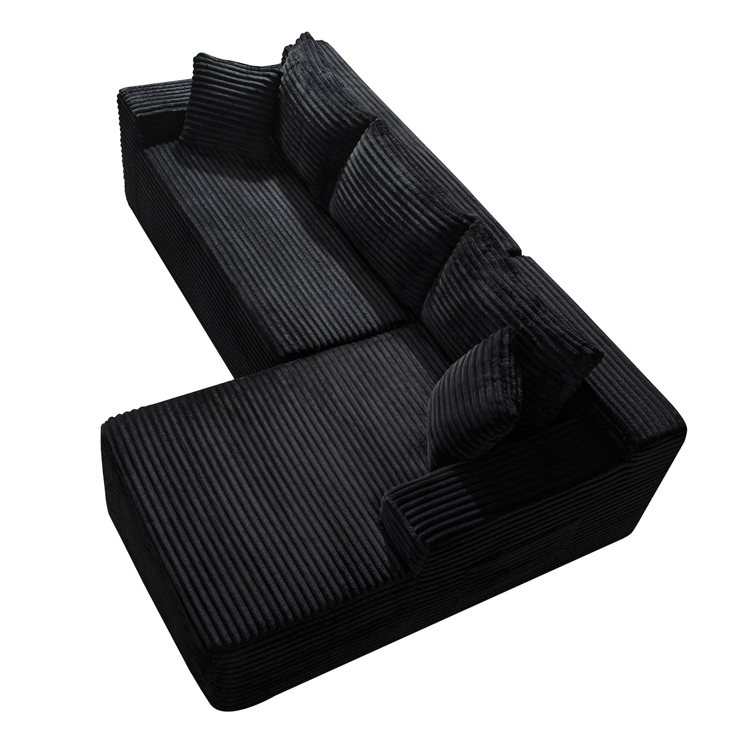 106.3" Cloud Modular Sectional Sofa Couch with L-Shape Chaise,Modern Minimalist Upholstered Couches for Living Room Bedroom,Deep Seat Corner Couch,No Assembly Required image 7