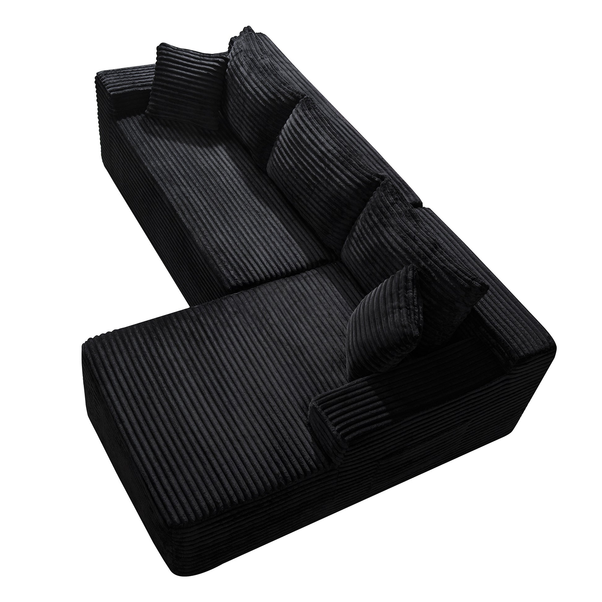 106.3" Cloud Modular Sectional Sofa Couch with L-Shape Chaise,Modern Minimalist Upholstered Couches for Living Room Bedroom,Deep Seat Corner Couch,No Assembly Required image 7