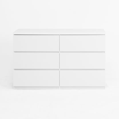 6 Drawer Storage Cabinet,Dresser, Wood Storage Tower Clothes Organizer, Wide Chest of 6 Drawers, Large Storage Space for Bedroom, Hallway, Entryway Living Room White image 12