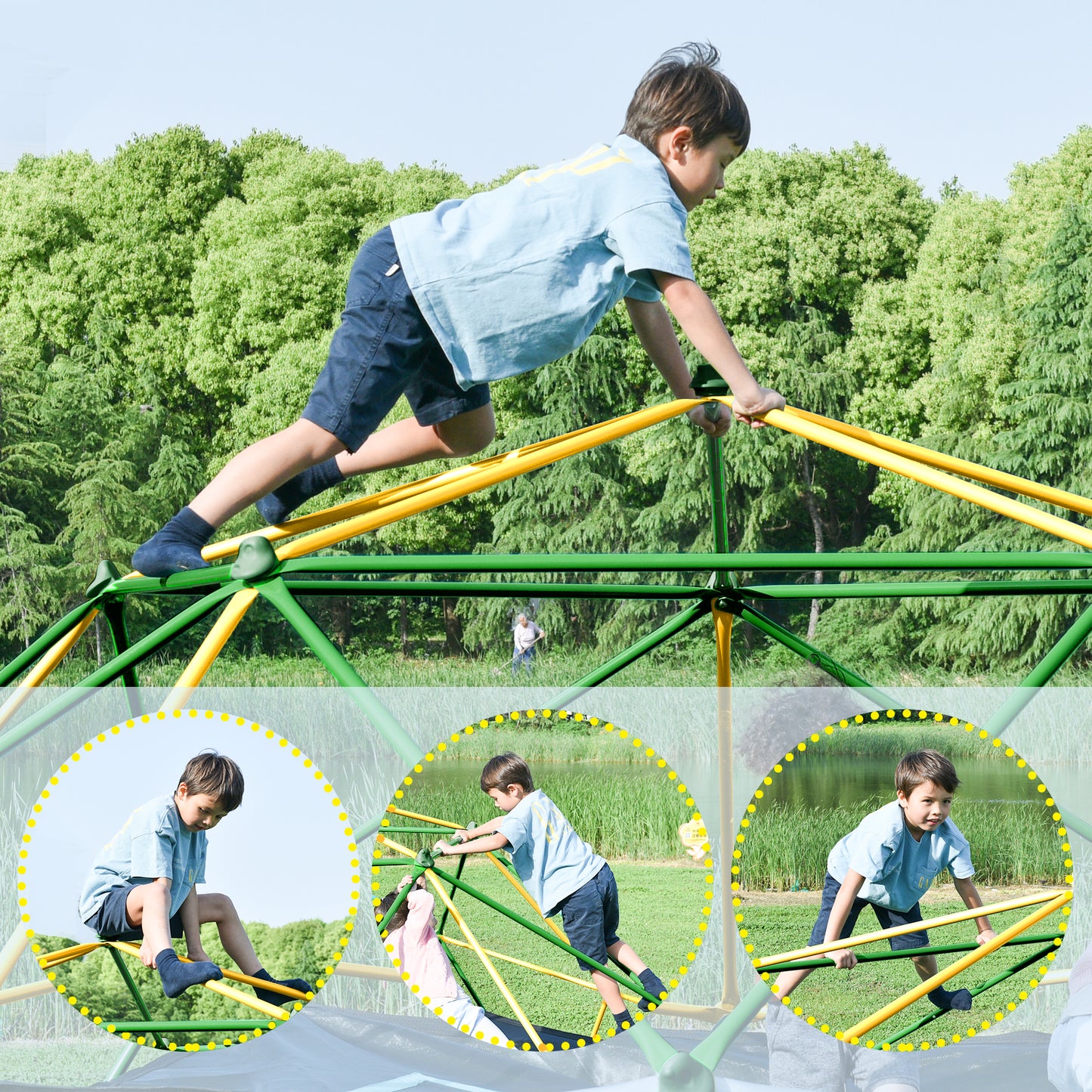 13ft Geometric Dome Climber Play Center, Kids Climbing Dome Tower, Rust & UV Resistant Steel Supporting 1000 LBS (Old SKU N710P261138L) image 4
