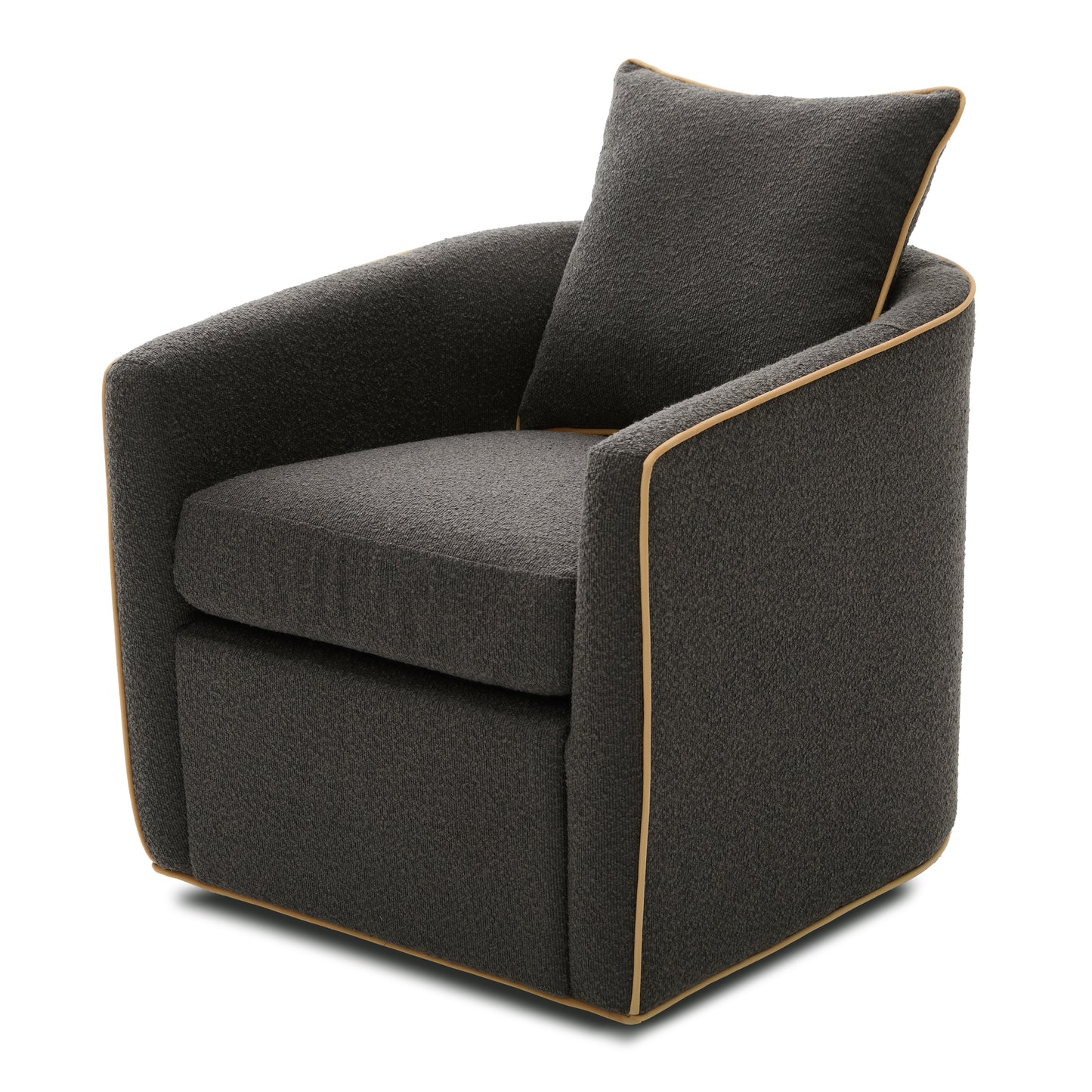 Swivel Accent Chair Upholstered Club Chair Barrel Sofa Chair for Living Room, Reading Corner, and Small Spaces, Dark Grey image 7