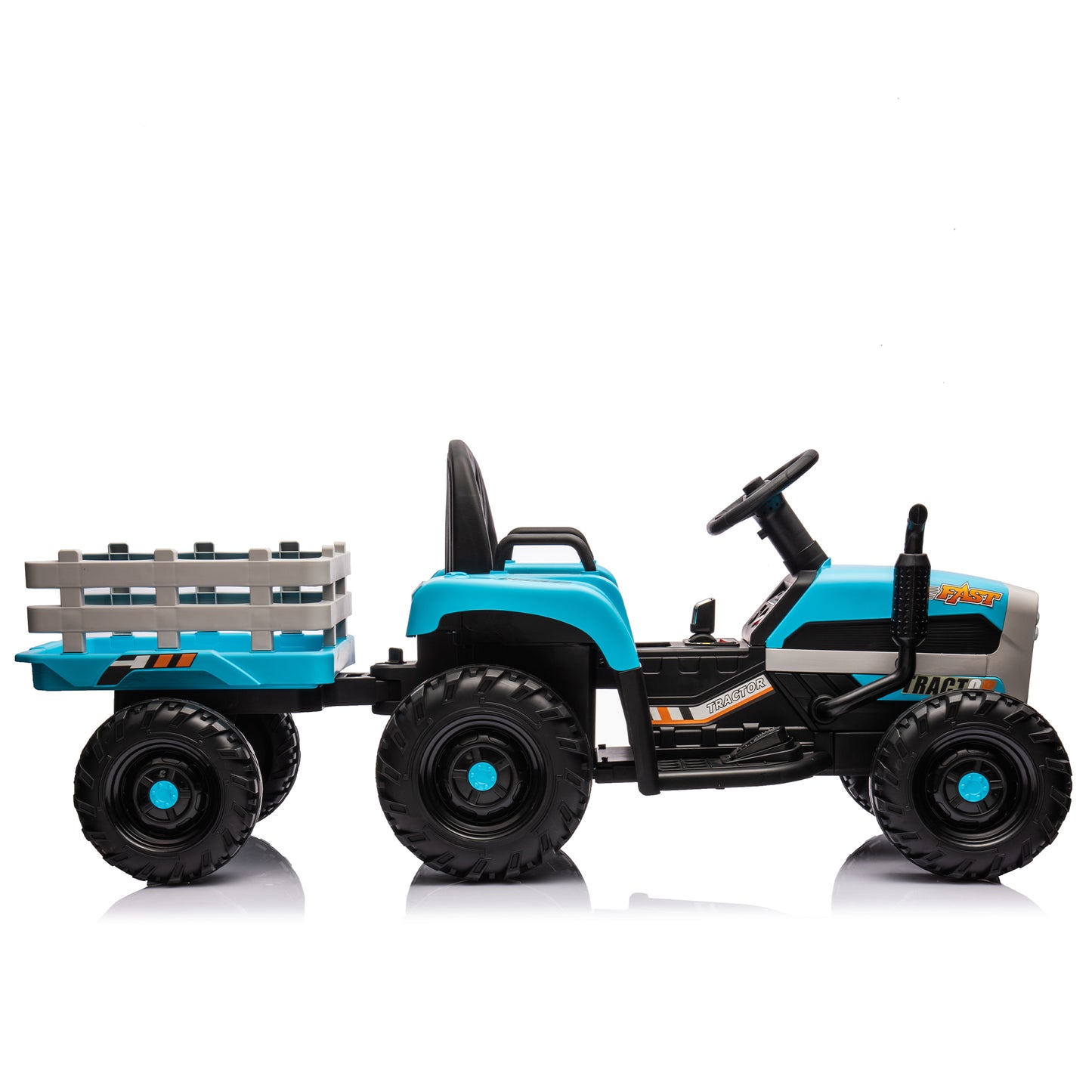 Ride on Tractor with Trailer,24V Battery Powered Electric Tractor Toy, 200w*2motor 1.86-4.97MPH/Remote Control,electric car for kids,Three speed adjustable,USB,MP3,Bluetooth,LED light, safety belt. image 8