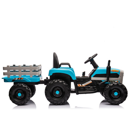 Ride on Tractor with Trailer,24V Battery Powered Electric Tractor Toy, 200w*2motor 1.86-4.97MPH/Remote Control,electric car for kids,Three speed adjustable,USB,MP3,Bluetooth,LED light, safety belt. image 8