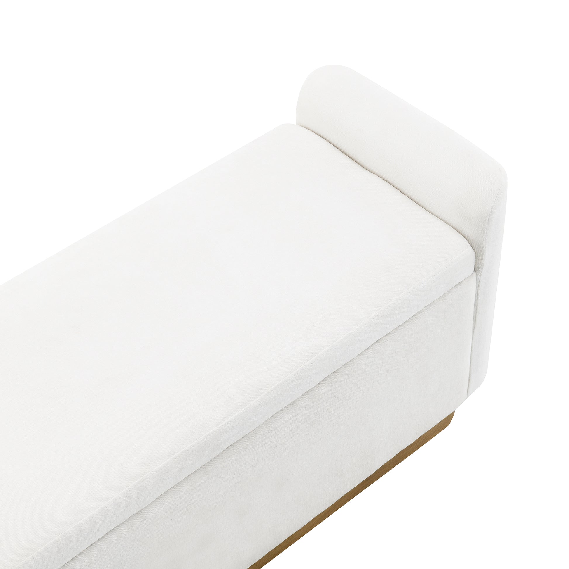 49" Bench with Storage, Storage Ottoman Bench with Safety Hinge, Gold Metal Base with wood frame, Upholstered Entryway Bench for Bedroom, Living Room, Hold up to 350 lb, Beige image 8