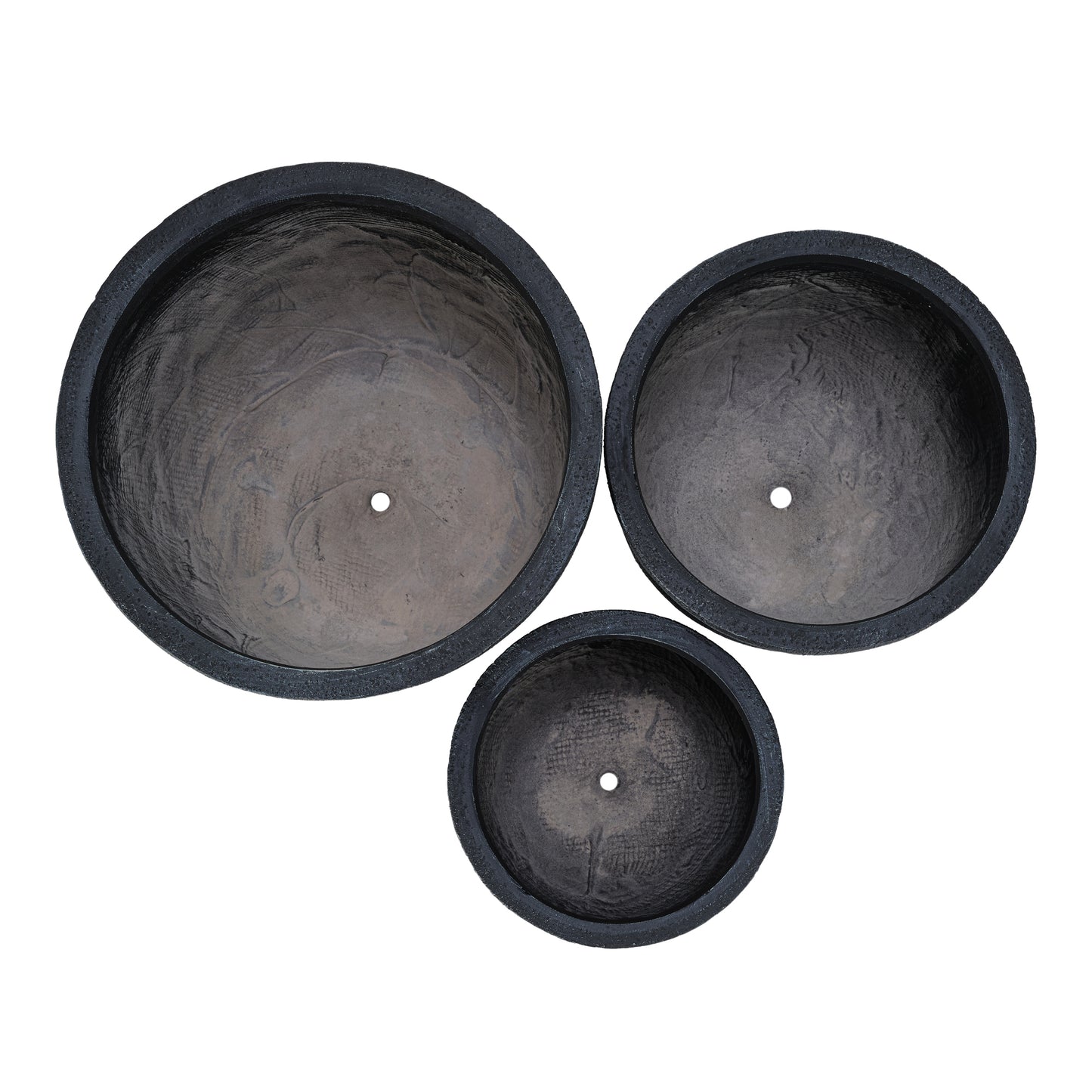 U_STYLE Lightweight MGO Planter Set of 3,16.93"+13.78"+11.02" Dia Round Concrete Stackable Flower Pots with Drainage Holes and Rubber Plug,Crackle Stone Texture for Patio Garden Balcony Indoor Outdoor image 12