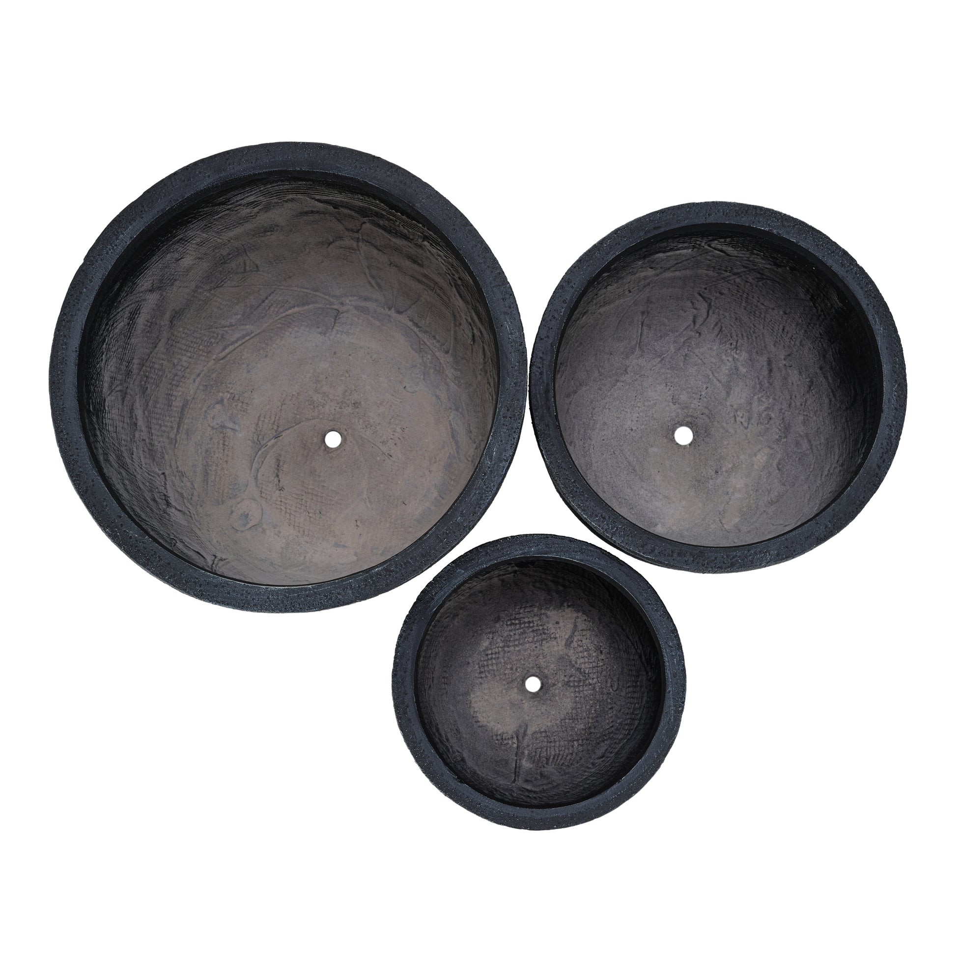 U_STYLE Lightweight MGO Planter Set of 3,16.93"+13.78"+11.02" Dia Round Concrete Stackable Flower Pots with Drainage Holes and Rubber Plug,Crackle Stone Texture for Patio Garden Balcony Indoor Outdoor image 12