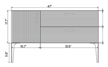 Emilia 48" Striped Natural Oak Bathroom Vanity with Sink, without drainage and faucet, Freestanding Bathroom Cabinet for Modern Bathroom, KD image 12