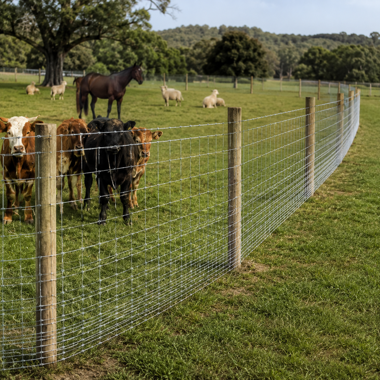 Cattle Fence 4 feet x 328 feet - Heavy-duty galvanized wire fence and wire mesh fence, suitable for pigs, goats, sheep, and deer; ideal goat fence, deer fence, livestock pen protection, and livestock image 7