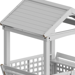 Outdoor  Wooden Playhouse  with bench and door