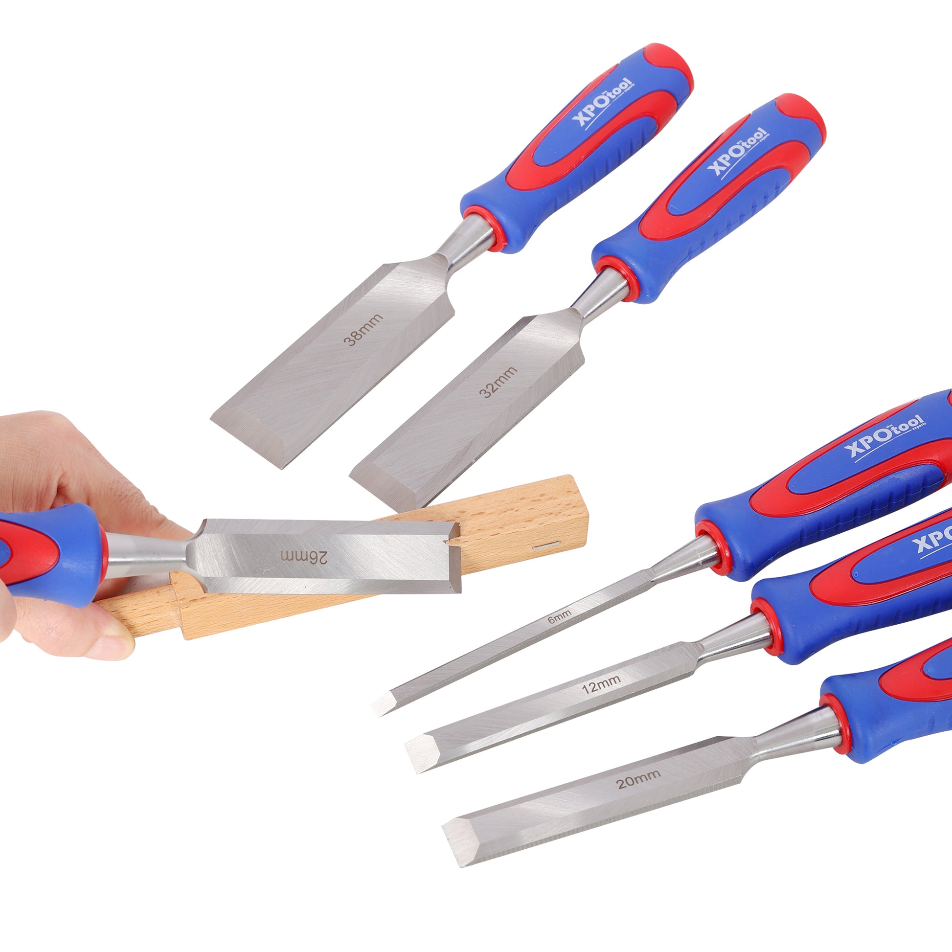 10Pcs Premium Wood Chisel Set – Includes 6Pcs Wood Chisels, 1 Honing Guide, 1 Sharpening Stone & 2 Carpenter Pencils, Heat-Treated Cr-V Alloy Steel Blades image 10
