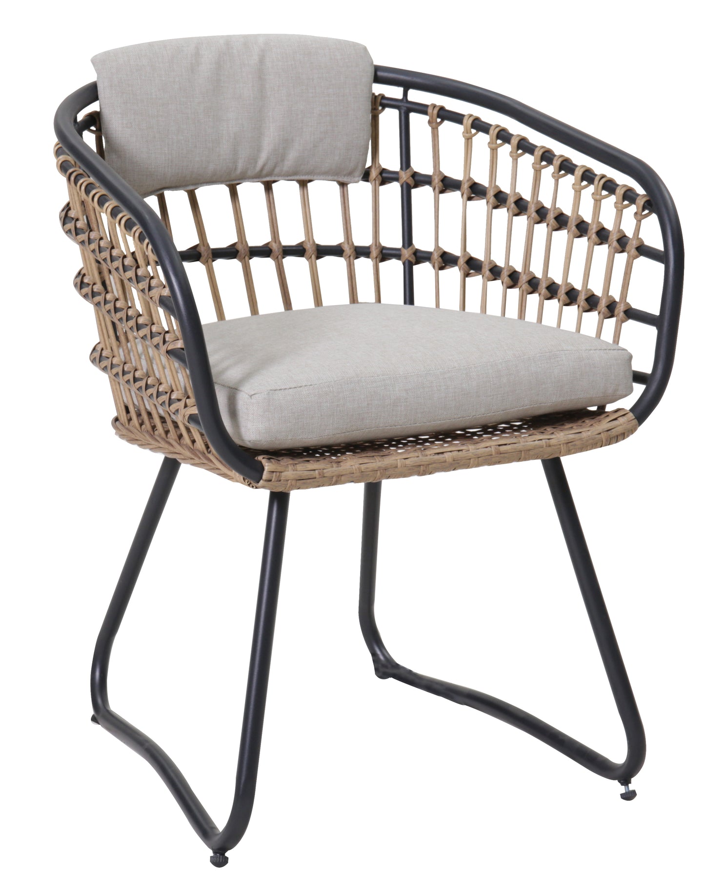 Outdoor Wicker Dining Chairs Set of 2, Patio Dining Chairs with Cushions, Rattan Dining Armchairs for Lawn, Garden, Poolside, Backyard, Porch, Beige image 9