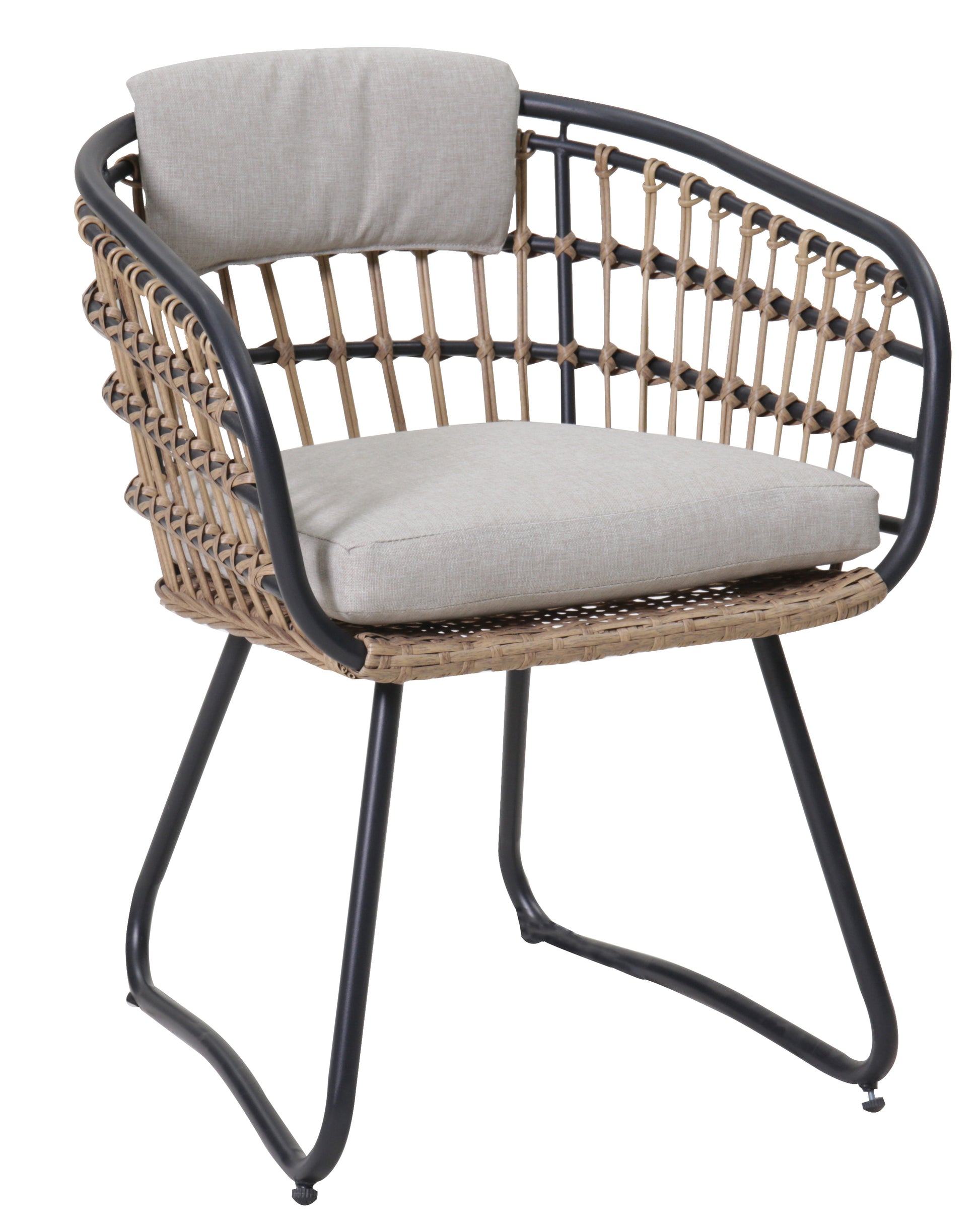 Outdoor Wicker Dining Chairs Set of 2, Patio Dining Chairs with Cushions, Rattan Dining Armchairs for Lawn, Garden, Poolside, Backyard, Porch, Beige image 9