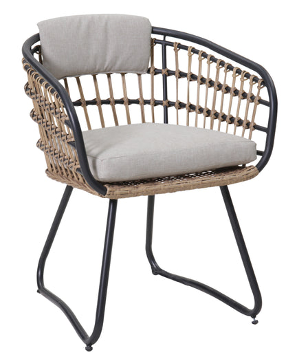 Outdoor Wicker Dining Chairs Set of 2, Patio Dining Chairs with Cushions, Rattan Dining Armchairs for Lawn, Garden, Poolside, Backyard, Porch, Beige image 9