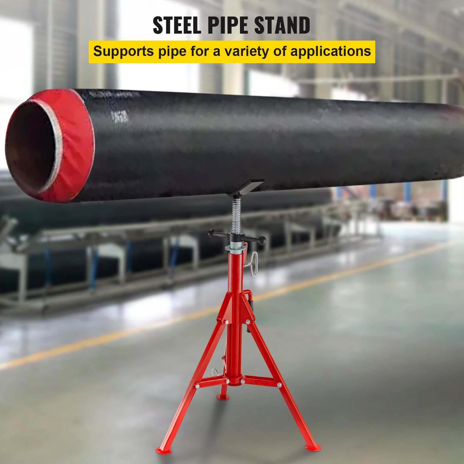 V Head Pipe Stand Adjustable Height 28-52 Inch, Pipe Jack Stands 2500 LB. Capacity,Folding Portable Pipe Stands 1/2 to 12 Inch Pipe Supporting,Steel Jack Stands image 7