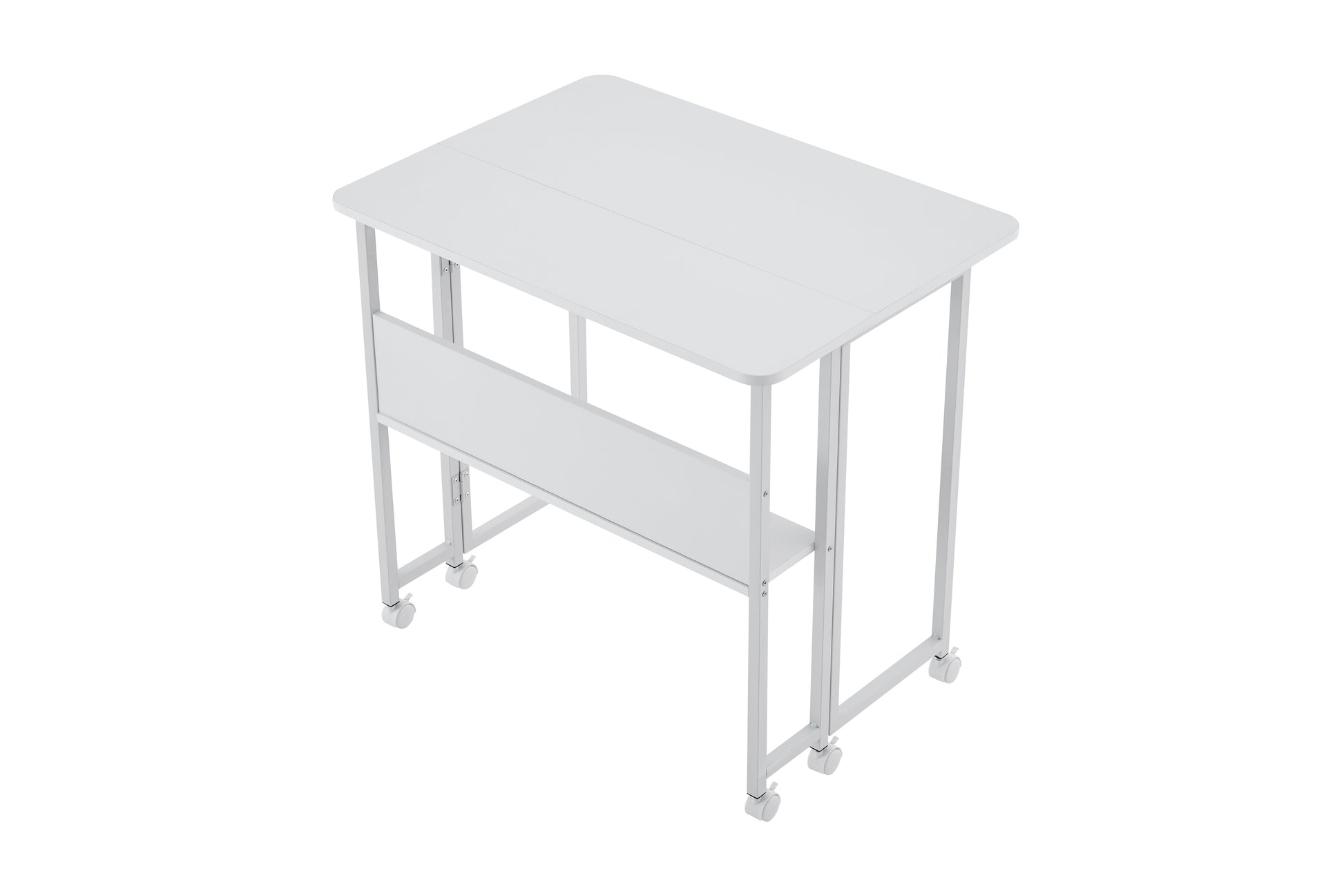Folding Desk Small Foldable Desk for Small Space, 31.5 Inches Writing Computer Desk in Study, Home Office Foldable Office Desk for Bedroom 80*58,white image 4