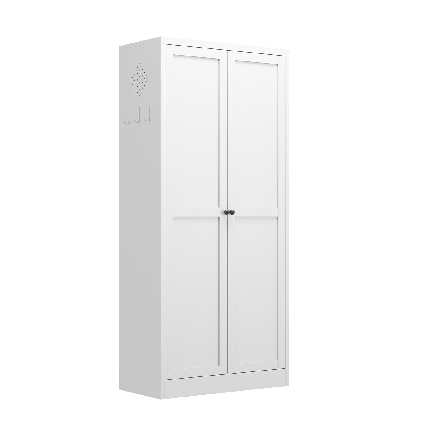 61" White Metal Kitchen Pantry Cabinet Adjustable Storage with 4 Shelves (110lb Capacity), Heavy Duty Freestanding Pantry Organizer for Kitchen, Pantry, Living Room image 7