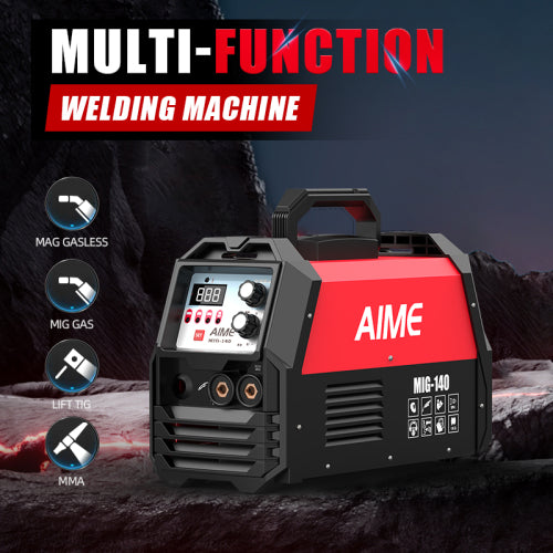 165A MIG welder, four-in-one multifunctional welding machine, with wire-feed MIG/ gas MIG/ liftIG/ manual arc welding, LED digital display and synergistic control, dual voltage 110V/220V MIG-165DS image 2