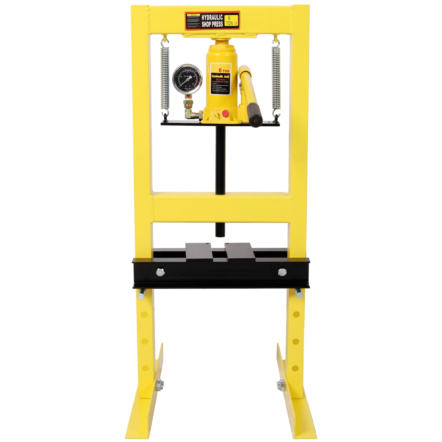 6Ton Bottle Jack Shop Press with Gauge, Bend, Straighten, or Press Parts, Install Bearings, U-Joints, Bushings, Ball Joints, and Pulleys,Yellow image 6