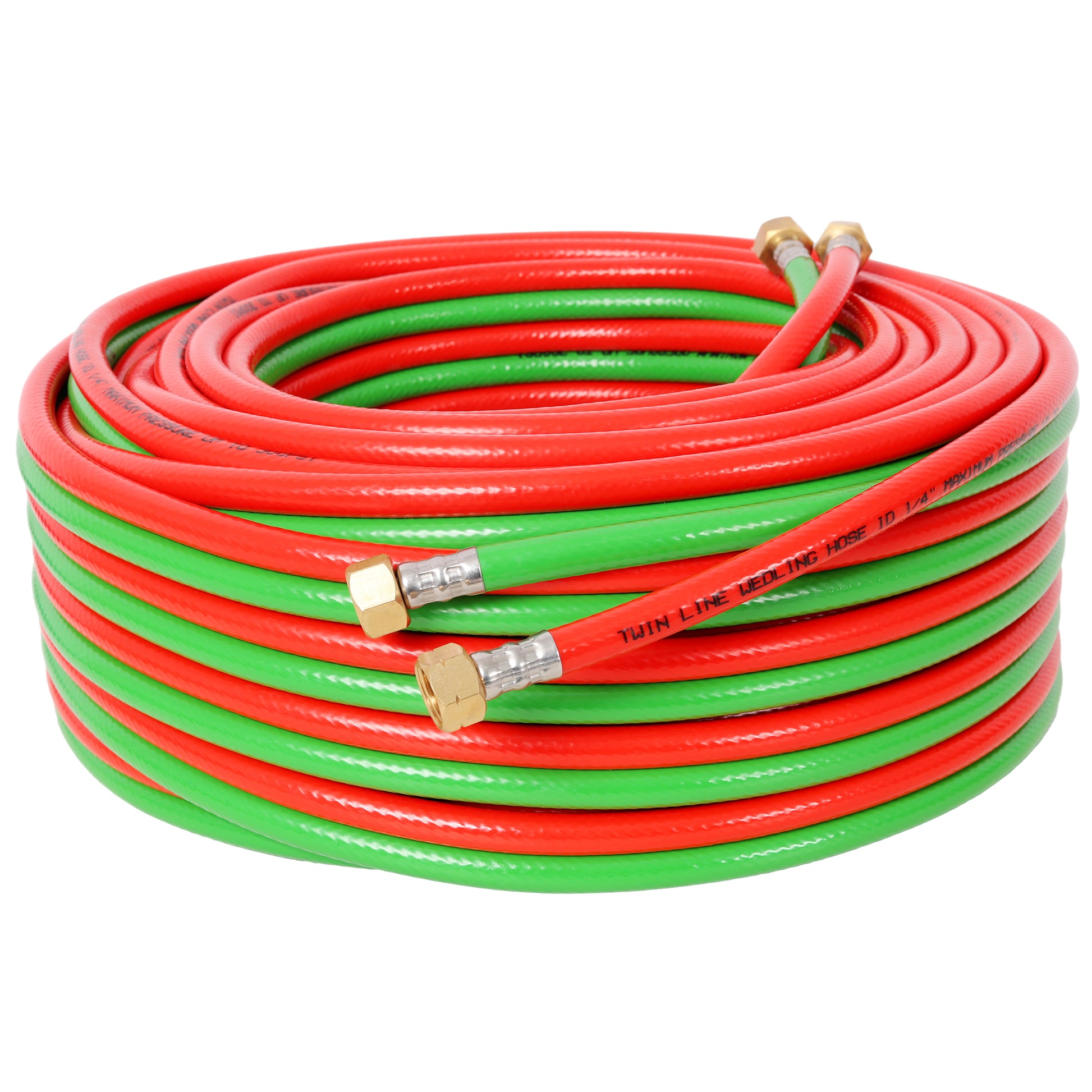 Oxygen Acetylene Hose with 9/16"-18 B fittings Welding Cutting Torch Twin Hose, 1/4-Inch × 100 Feet,Twin-Line Torch Hose for Acetylene Cutting & Welding image 1
