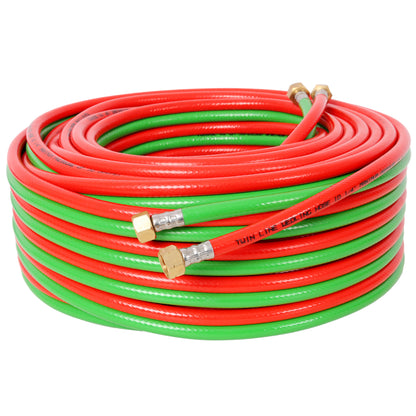 Oxygen Acetylene Hose with 9/16"-18 B fittings Welding Cutting Torch Twin Hose, 1/4-Inch × 100 Feet,Twin-Line Torch Hose for Acetylene Cutting & Welding image 1
