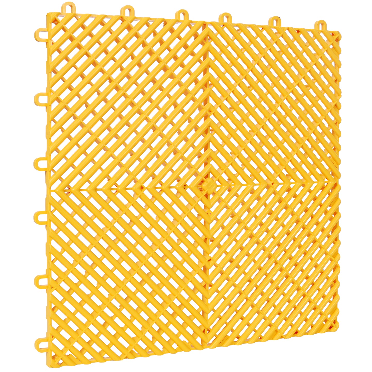 25pcs Plastic Garage Floor Mats,15.6"x15.6" Size,Non-Slip Interlocking Plastic Garage Floor Mat,Splicing Drainage Floor Tile and Shower Mat, for Garage, Garden, Kitchen & Outdoor, Yellow image 4