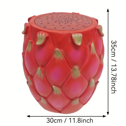 13.4" Oversized Resin Dragon Fruit Stool, Multi-Purpose Side Table & Plant Stand, Decorative Furniture for Home, Garden, Patio, Indoor & Outdoor Use image 3