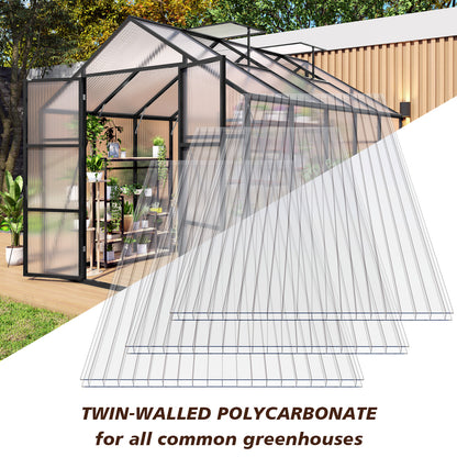 4' x 2' Twin-Wall Polycarbonate Greenhouse Panels (10 Pack), High Light Transmission & All-Weather Insulated Sheets, Shatter-Resistant Replacement for Glass Roofing, Balcony Divider image 12