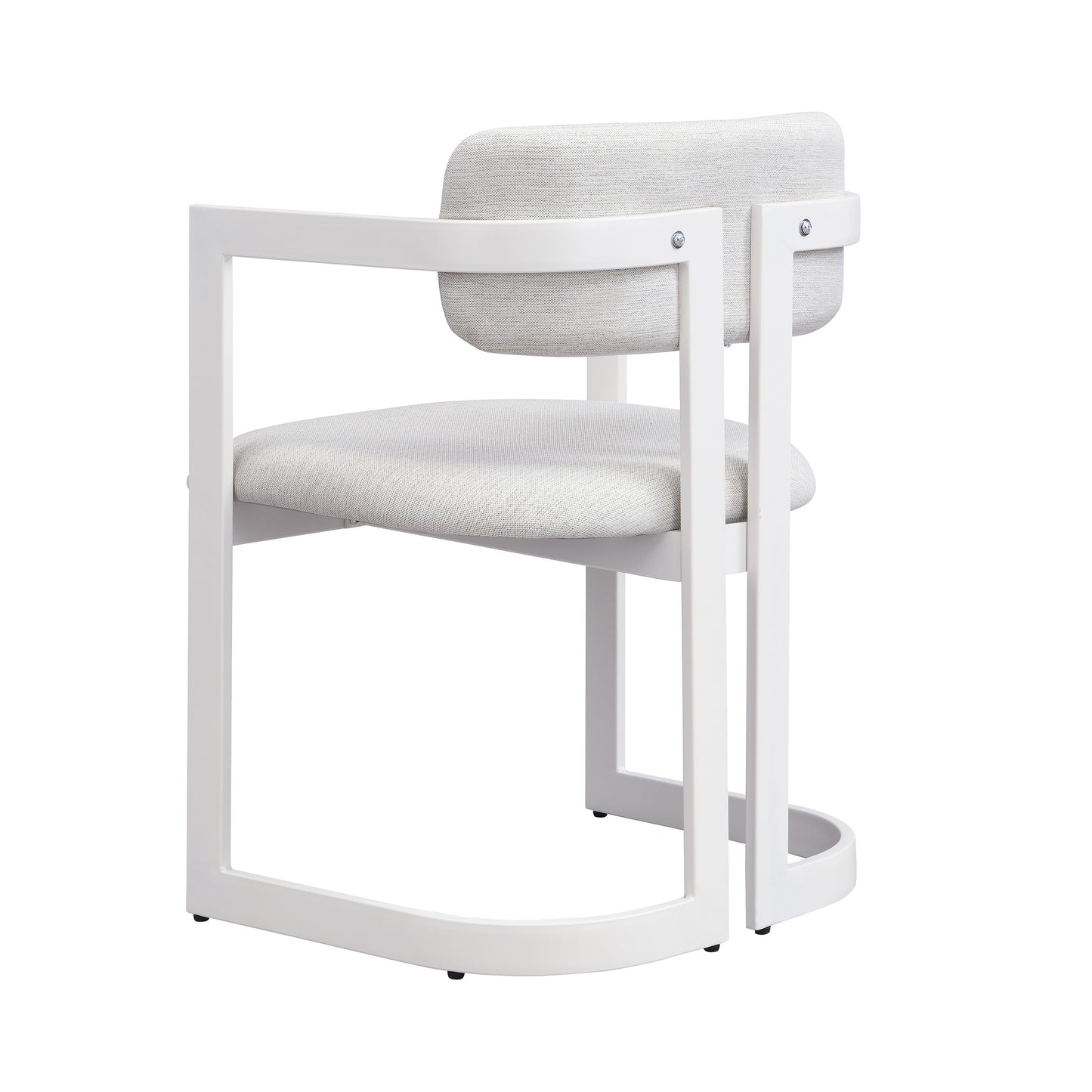 Upholstered Dining Chairs Set of 2, Fabric Armchairs with Beige Seating White Metal Frame, 265 LBS Weight Capacity image 11