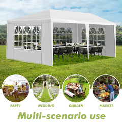 10*20FT Wedding Tent with 4 Removable Sidewalls,Outdoor Use for Party,Wedding,Marketplace