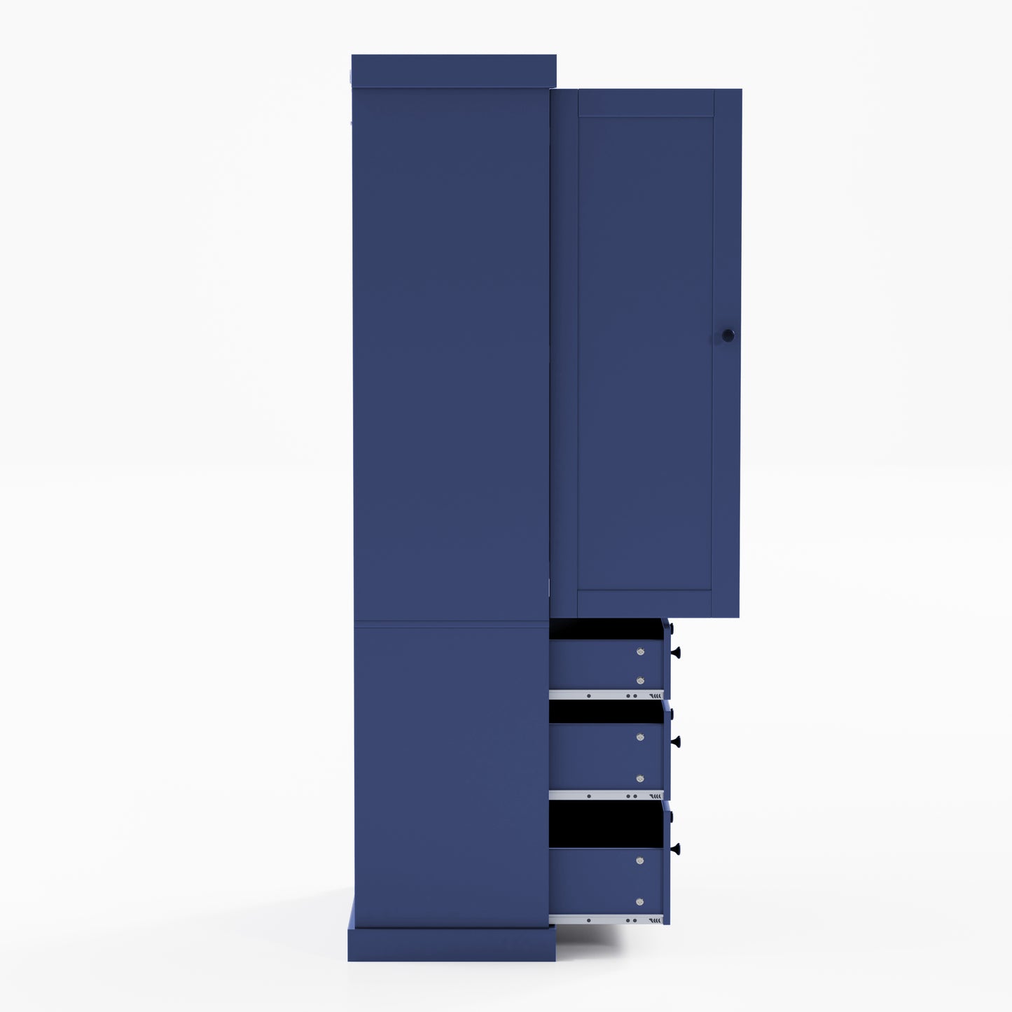 [Assembly Video Provided]TOPMAX 77inch Farmhouse Kitchen Pantry, Freestanding Tall Cupboard Storage Cabinet with 3 Adjustable Shelves, 8 Door Shelves, 3 Drawers for Kitchen, Dining Room, Blue image 11