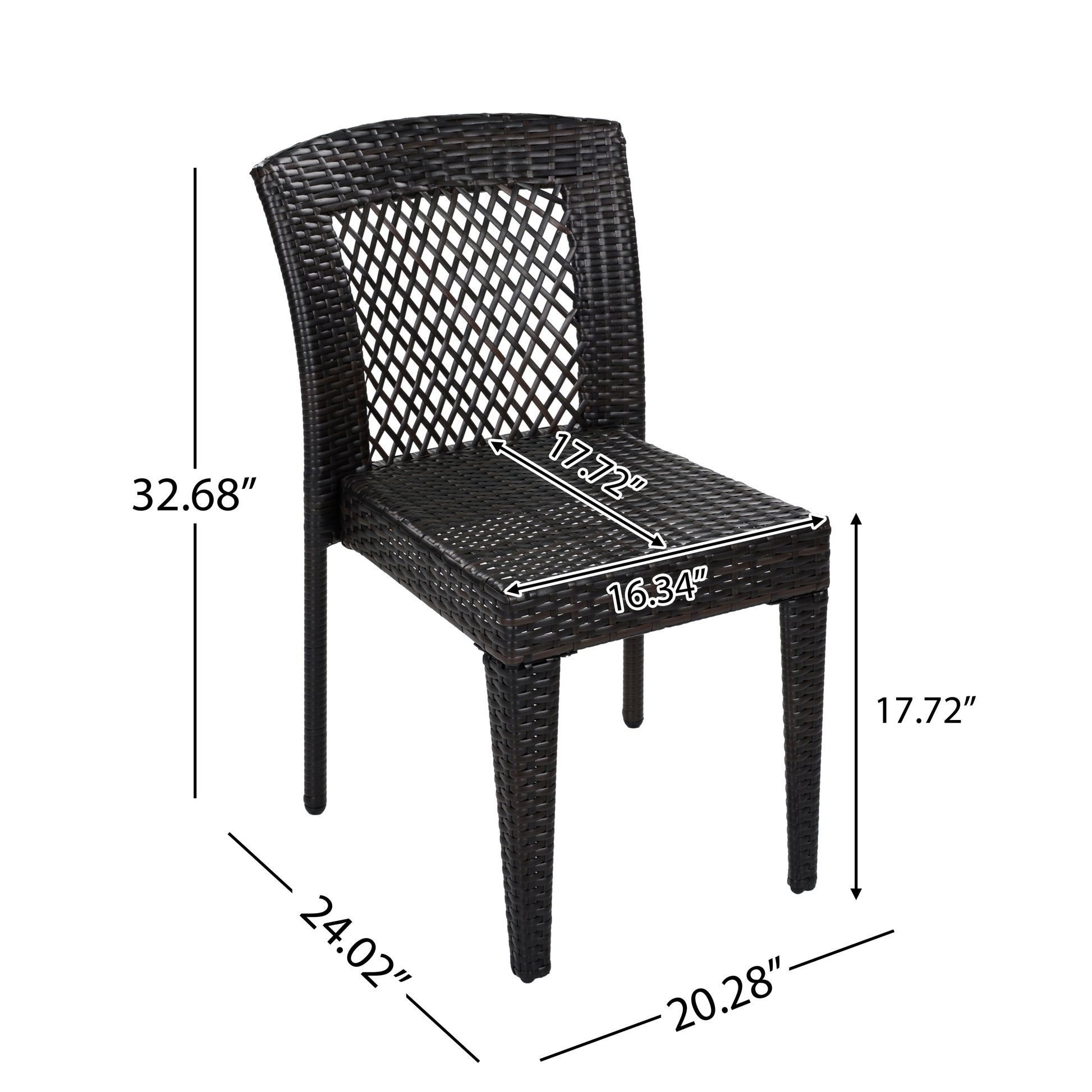 Outdoor Dining Chairs Set of 4, Stackable Chairs with UV-Resistant PE Rattan and Steel Frame, for Patio, Garden, Balcony, Supports 400lbs image 4