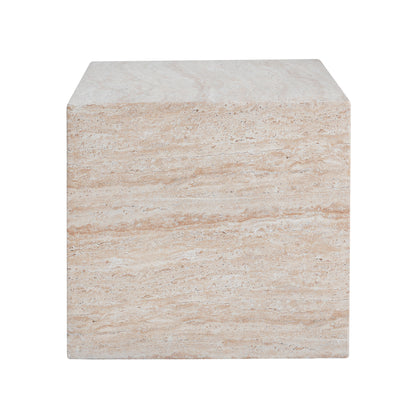Outdoor/Indoor Square Travertine Lightweight Concrete Side Table image 8