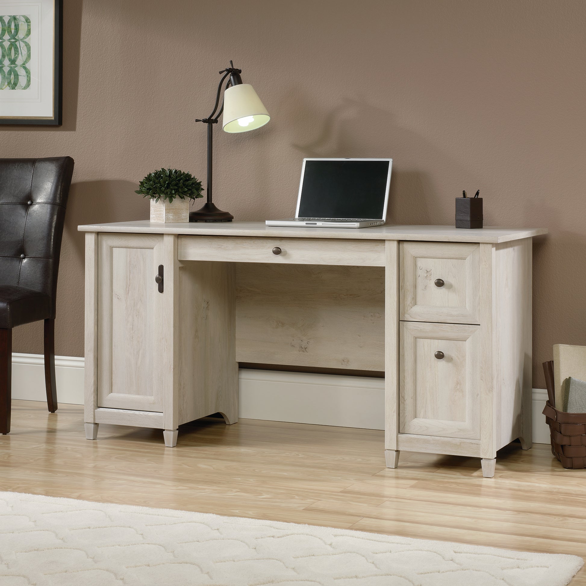 Coastal Computer Desk with Slide-Out Keyboard Tray, Gray finish image 3
