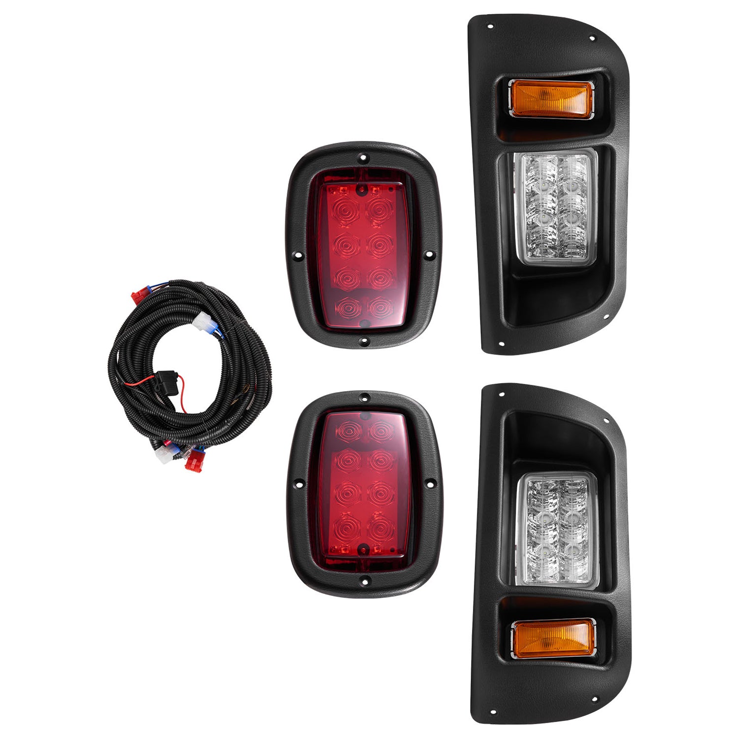 12 Volt Golf Cart LED Headlight Tail Light Kit For EZGO TXT 1996-2013 Models image 1
