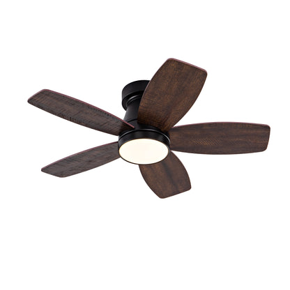 Ceiling Fans with Lights and Remote, 32 Inch Low Profile Ceiling Fan with Light, Flush Mount, Reversible, 3CCT, Dimmable Black Modern Ceiling Fan for Bedroom, Living Room, Outdoor Patio image 12