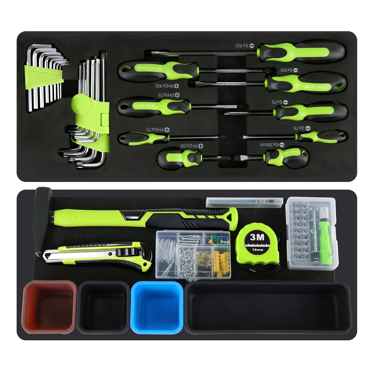465-Piece Mechanics Tool Set with 3-Drawer Heavy Duty Metal Box Repair Tool Kit image 4