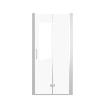 37-36 "x 72" Bifold Shower Door, 1/4"(6mm) Tempered Glass, Chrome Aluminum Frame, Explosion Proof Film image 8