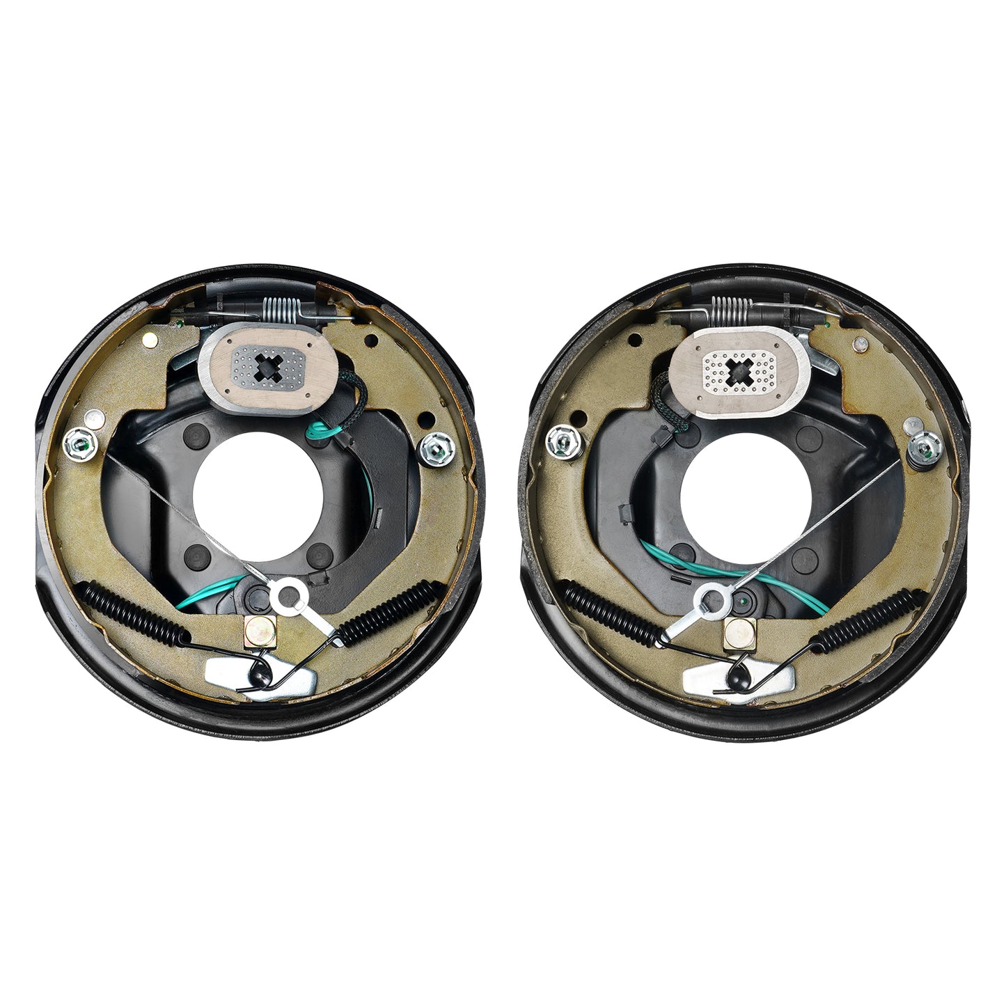 Electric Trailer Brake Assembly, 10" x 2.25", 1 Pair Self-Adjusting Electric Brakes Kit for 3500 lbs Axle, 4-Hole Mounting, Backing Plates for Brake System Part Replacement (1 Right + 1 Left) image 1