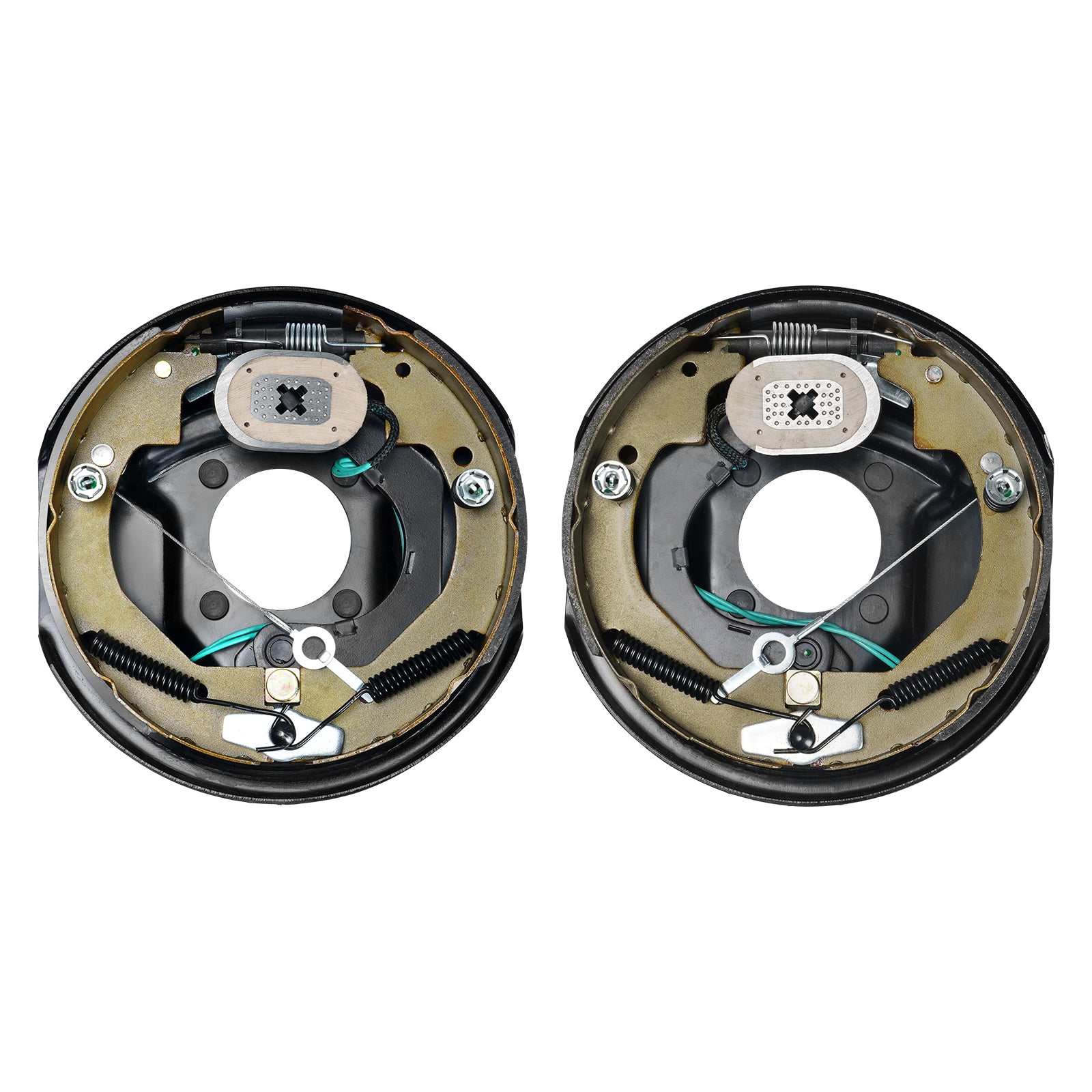 Electric Trailer Brake Assembly, 10" x 2.25", 1 Pair Self-Adjusting Electric Brakes Kit for 3500 lbs Axle, 4-Hole Mounting, Backing Plates for Brake System Part Replacement (1 Right + 1 Left) image 1