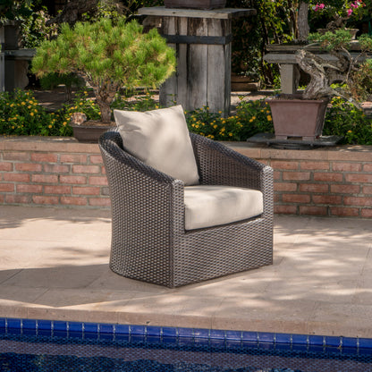 Outdoor Aluminum Frame Wicker Swivel Chair (old sku N757P186009B) image 2