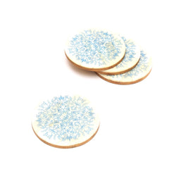 Resin Coaster with Green Print-Dia 4"