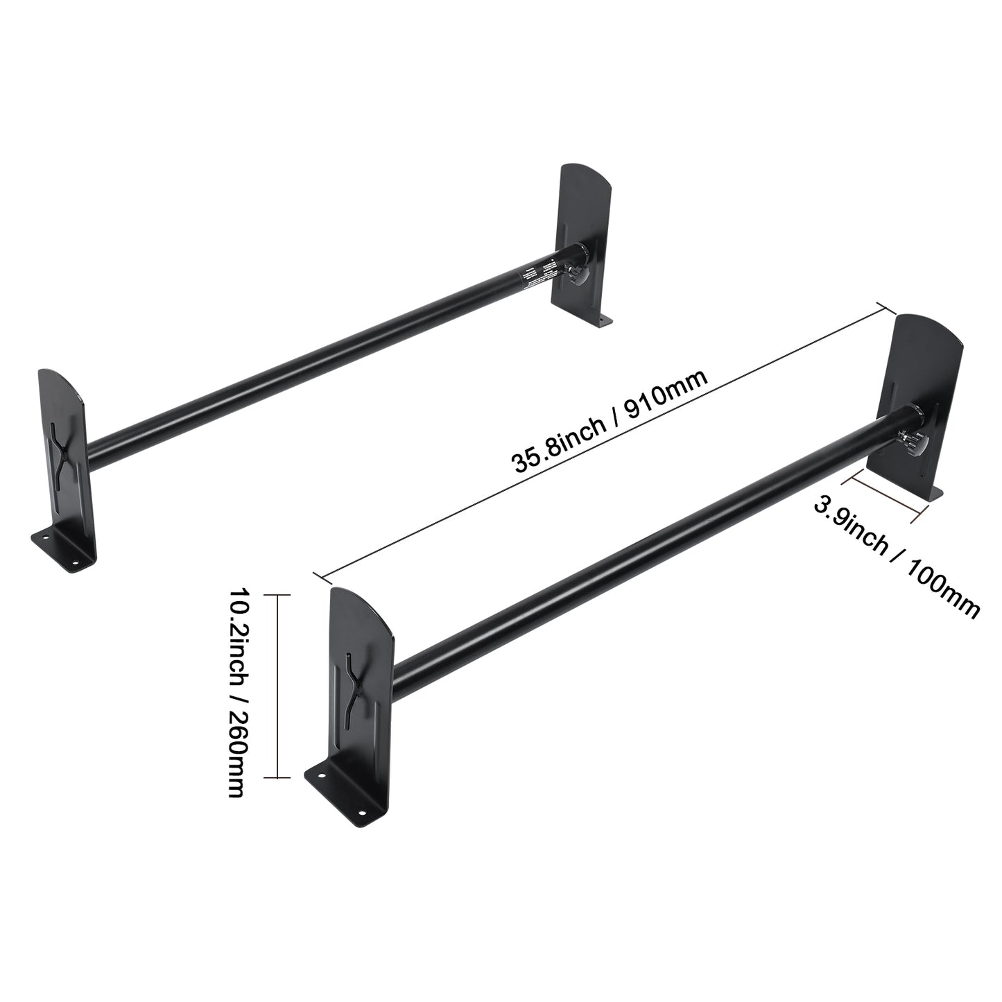 Van Roof Ladder Rack, 2 Bars Alloy Steel Roof Racks, 500 LBS Capacity Rain-Gutter Roof Rack, Adjustable Length 35.8"-57.5", Van Ladder Rack Compatible with Chevrolet Express, GMC Savana, etc image 8