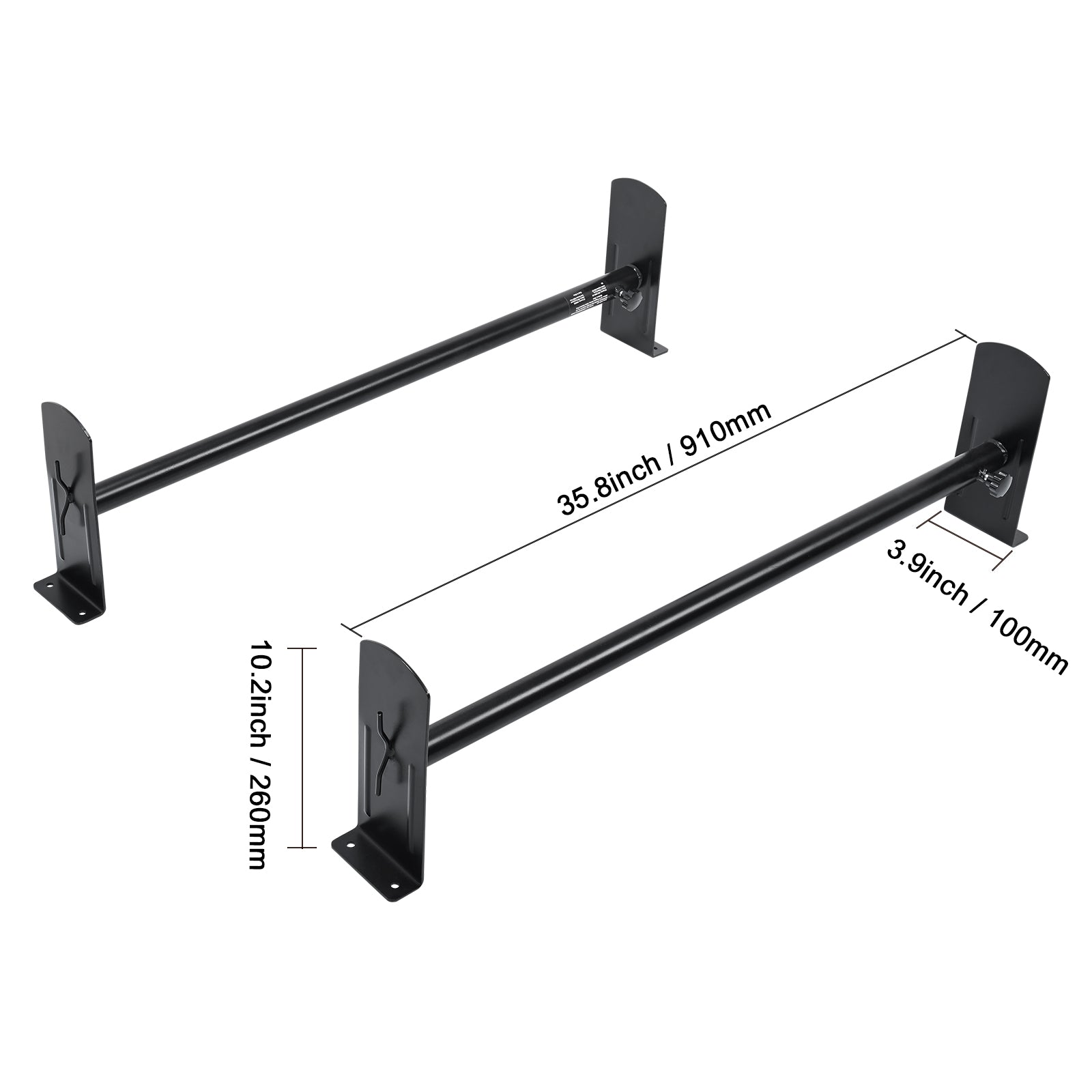Van Roof Ladder Rack, 2 Bars Alloy Steel Roof Racks, 500 LBS Capacity Rain-Gutter Roof Rack, Adjustable Length 35.8"-57.5", Van Ladder Rack Compatible with Chevrolet Express, GMC Savana, etc image 8