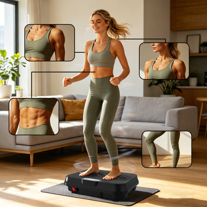 Vibration Plate Exercise Machine, Whole Body Workout Platform with Remote Control, Resistance Bands, Vibration Platform for Home Gym image 9
