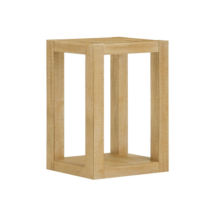 14 Inch Side Table,Rectangular MDF Coffee Table for Living Room,Bedroom,Modern Design End Table for Apartment,Natural Color image 2