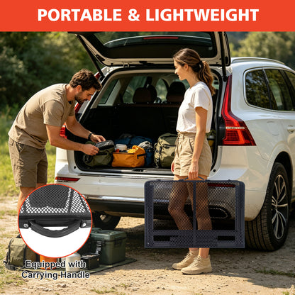 3FT Camping Table with Mesh Desktop, Lightweight & Portable Small Folding Grill Table Black image 5