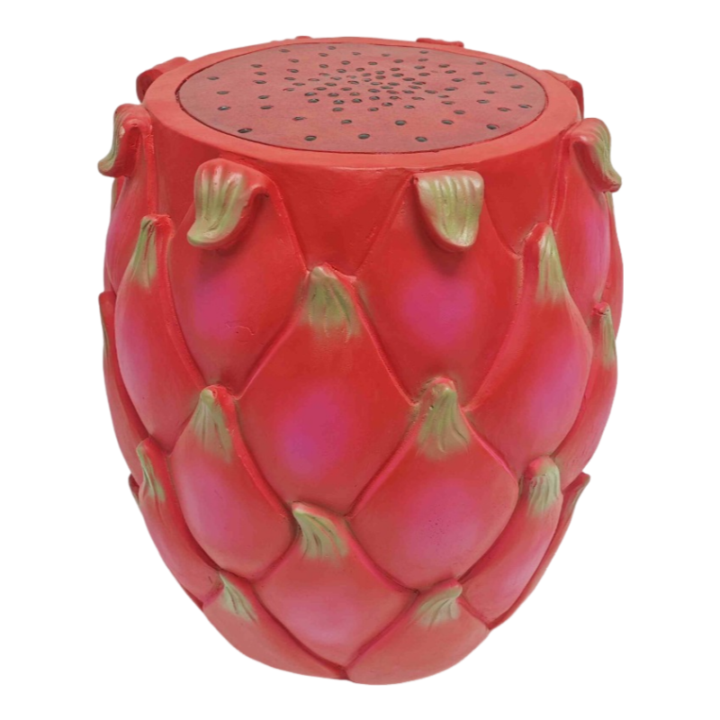 13.4" Oversized Resin Dragon Fruit Stool, Multi-Purpose Side Table & Plant Stand, Decorative Furniture for Home, Garden, Patio, Indoor & Outdoor Use image 5