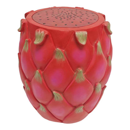 13.4" Oversized Resin Dragon Fruit Stool, Multi-Purpose Side Table & Plant Stand, Decorative Furniture for Home, Garden, Patio, Indoor & Outdoor Use image 5