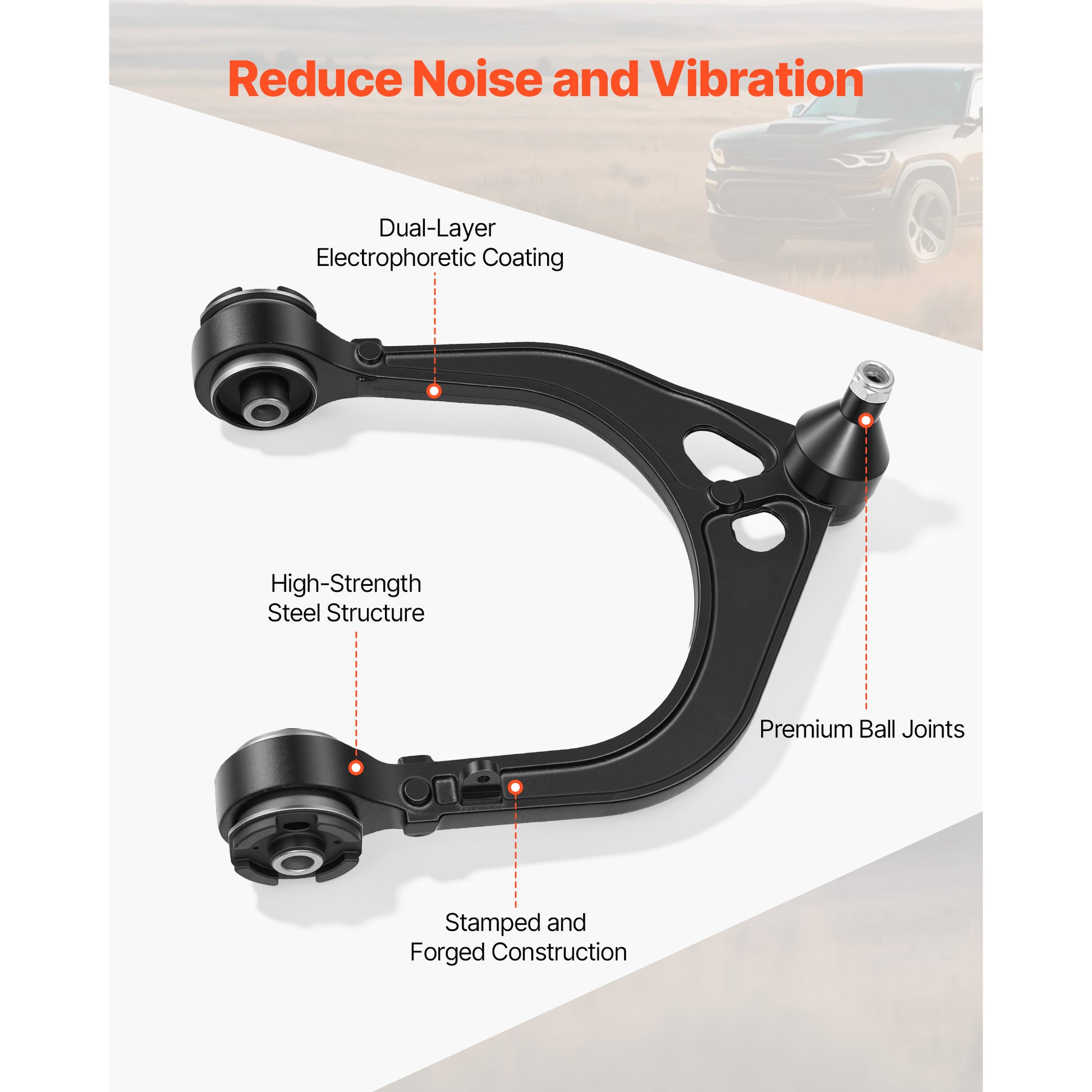 Left Right Front Upper & Lower Control Arms Kit, OEM Suspension Kit Compatible with 2011-2017 Chrysler 300 RWD, 2011-2017 Dodge Challenger RWD, 2011-2014 Dodge Charger RWD (14PCS) image 4